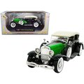 Signature Models 1934 Duesenberg 1 by 32 Diecast Model Car, Black & Green 32310bk